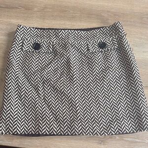 Michael Kors Black and Cream Mini Skirt